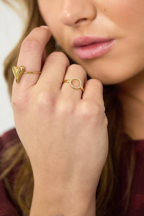 Yehwang Roestvrijstalen minimalistische ringen cirkel