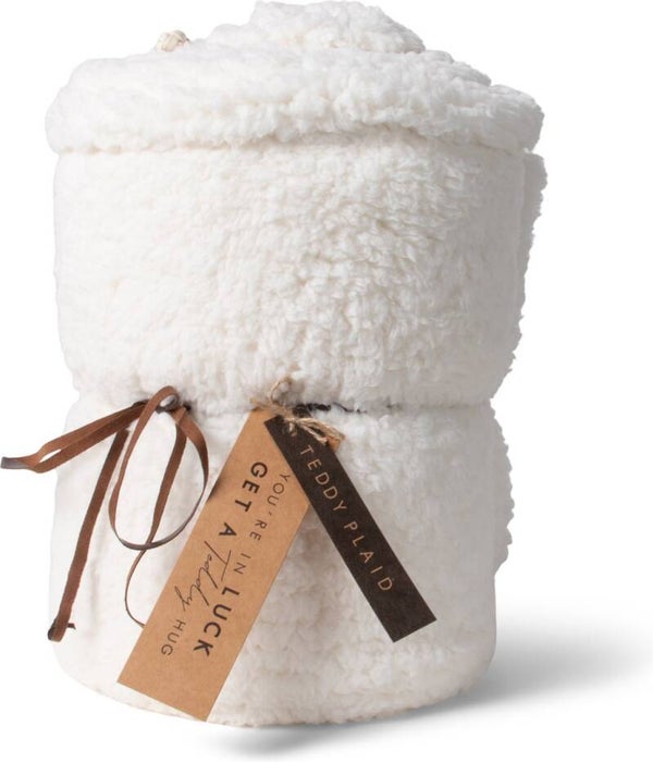 SENZA Teddy plaid - Deken - Hoogpolig - Anti-allergisch - Wit - 160 x 120 cm
