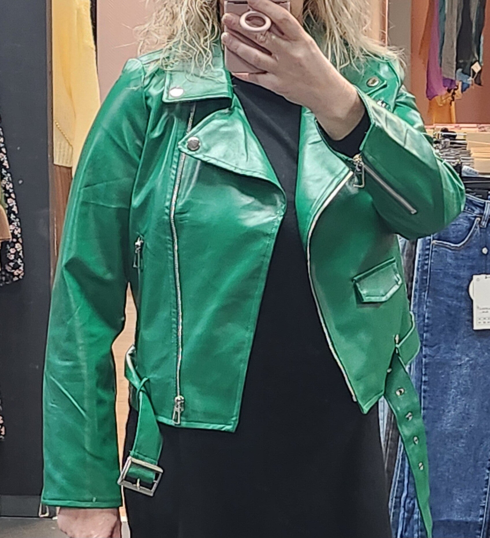 bikerjacket groen