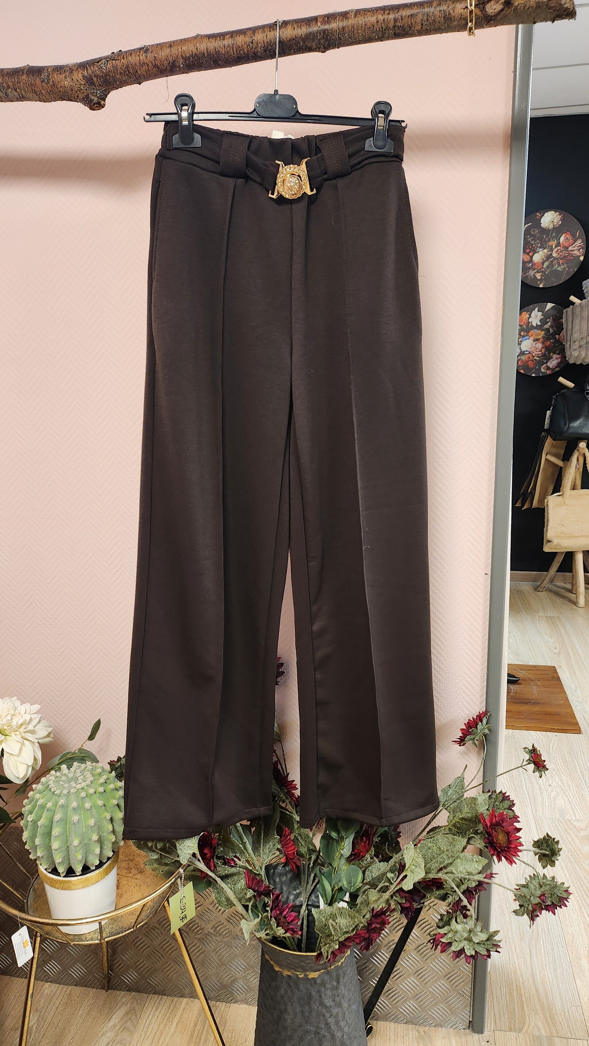 Comfi broek met gesp