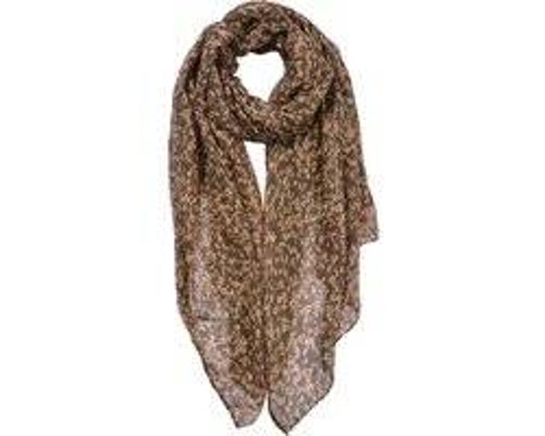 Clayre & Eef Sjaal Dames Print 80x180 cm Bruin Shawl Dames