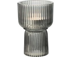 Gusta waxinelichthouder grijs - Glas - 10,5x15cm