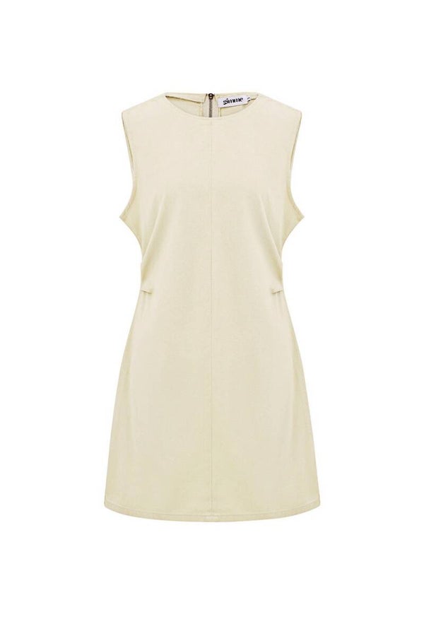 Cotton Vrouwen Mini Jurk Mouwloos Bodycon