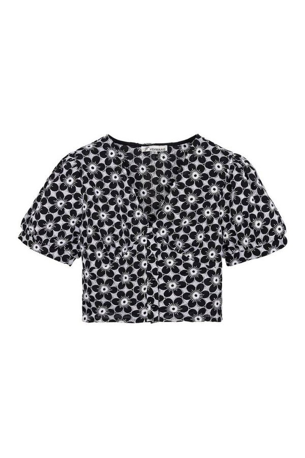Yehwang Blouse crop top Black