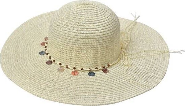 Clayre & Eef Hoed Dames Beige Papierstro Zonnehoed