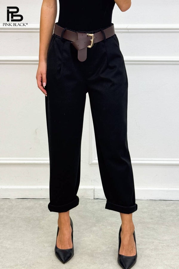 Broek met Riem - Taupe, Bruin & Zwart
