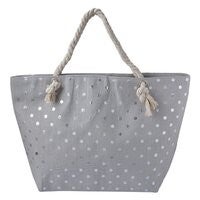 Juleeze Strandtas 56x37 cm Grijs Polyester Stippen Handtas Dames