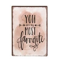 Clayre & Eef Decoratie Magneet 5x1x7 cm Roze Ijzer Rechthoek Most Favourite Koelkast Magneet