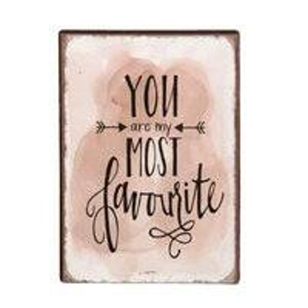 Clayre & Eef Decoratie Magneet 5x1x7 cm Roze Ijzer Rechthoek Most Favourite Koelkast Magneet