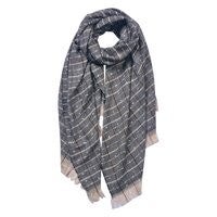 Juleeze Wintersjaal Dames 70x190 cm Zwart Synthetisch Wintershawl