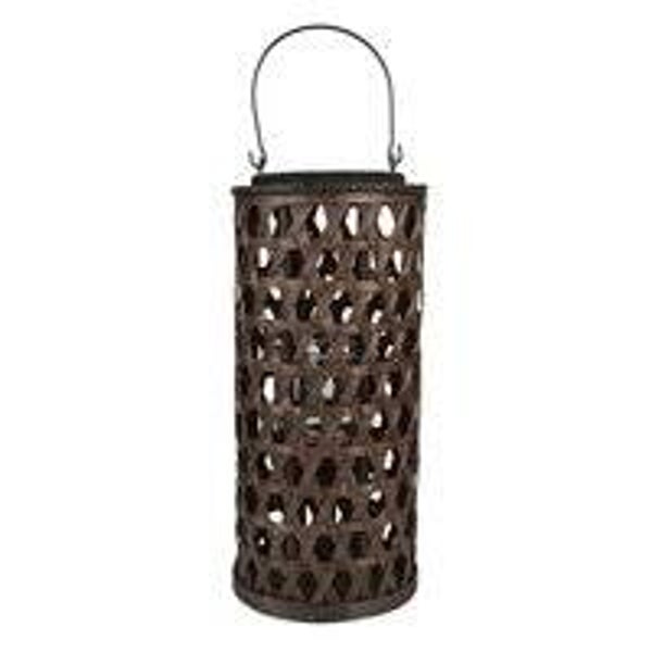Clayre & Eef Windlicht Ø 19x40 cm Bruin Bamboe