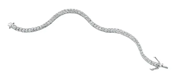 Beginnings Silver Square Tennis Bracelet with Cubic Zirconia B3177C