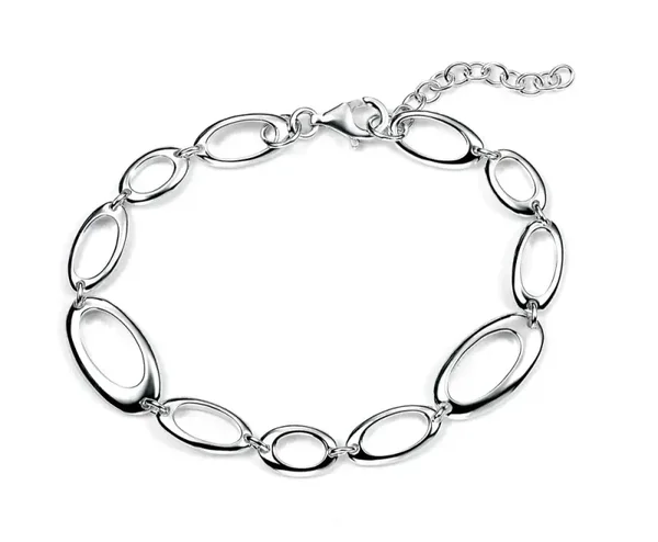 Beginnings Silver Open Oval Link Sterling Siver Bracelet B3453