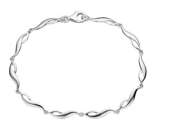 Silver Bracelet B4029 Twist Link 19cm Beginnings Bracelet