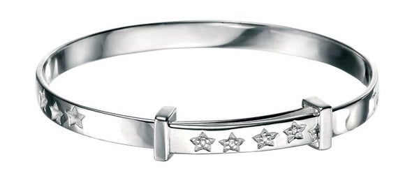 D for Diamond Twinkle Little Star Expanding Bangle with Diamond B4322