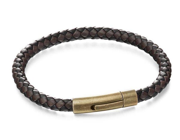 Fred Bennett Two Tone Brown Woven Leather Bracelet B5601