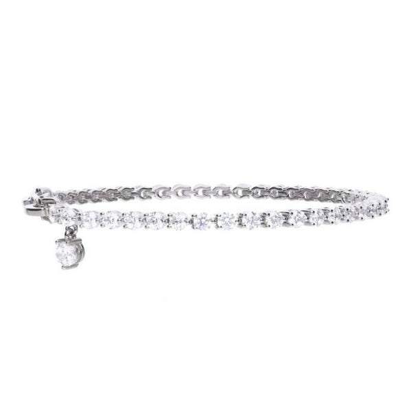 Silver Bracelet B5085 Diamonfire Small Zirconia Charm Tennis Bracelet