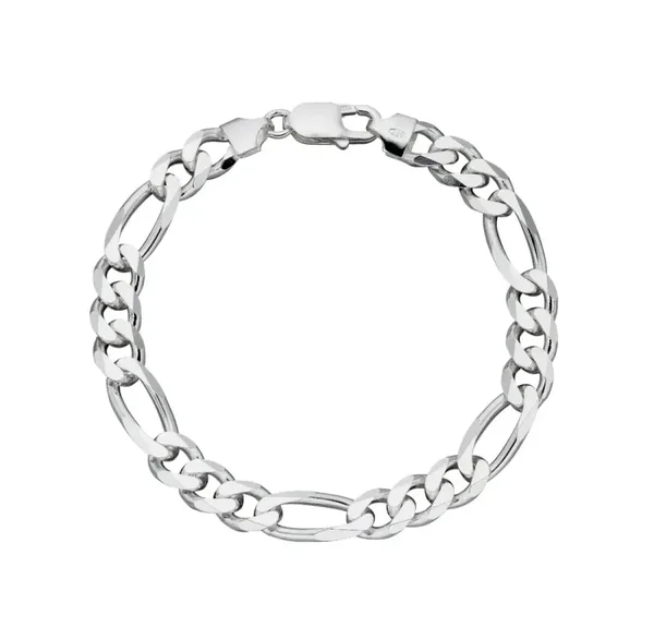 Beginnings Silver Bracelet Heavyweight Figaro Bracelet 22cm B5109