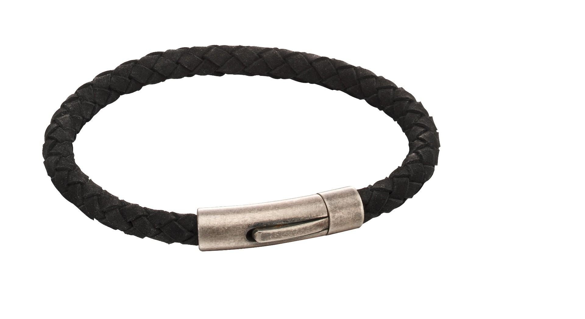 Fred Bennett Bracelet B5138 Woven Black Suede Bracelet