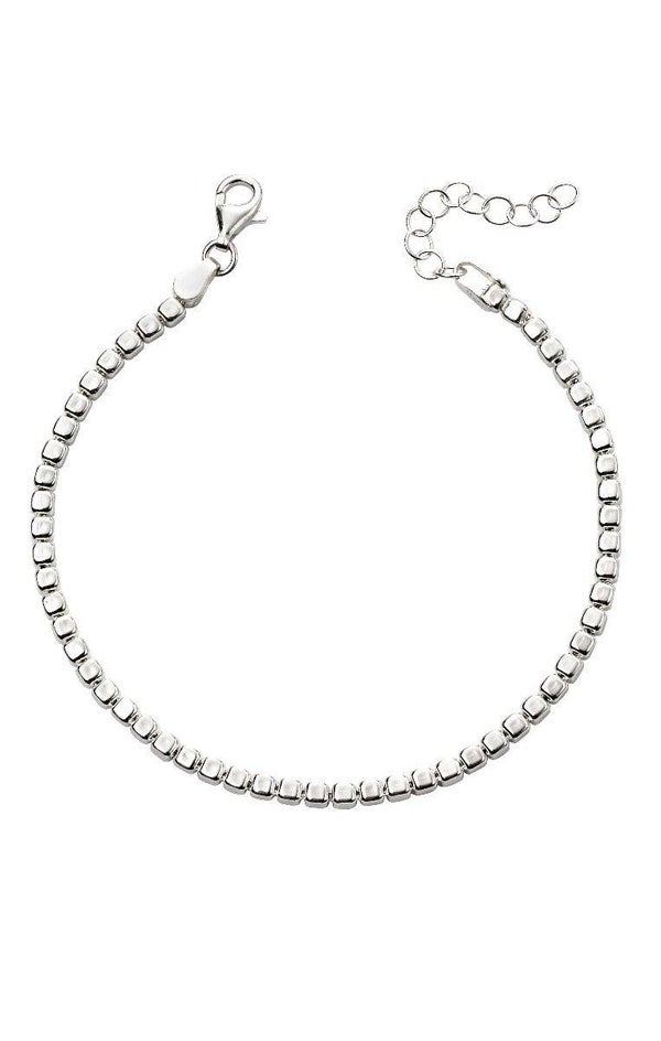 Silver Bracelet Tumbled Cube Bracelet B5190 Beginnings