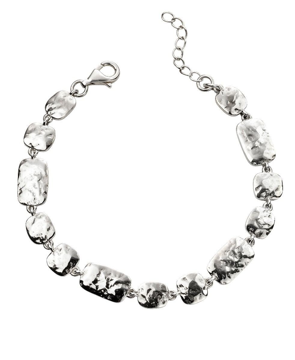 Hammered Multi Link Silver Bracelet B5199 Beginnings
