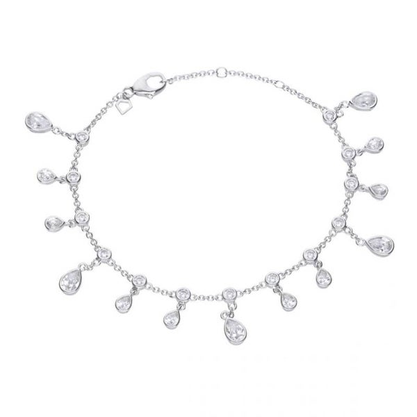 Diamonfire Multi Drop Zirconia Silver Bracelet B5204