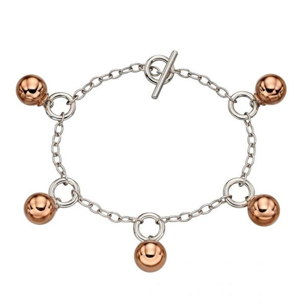 Silver Bracelet B5254 Fiorelli T-Bar Sphere Charm Bracelet