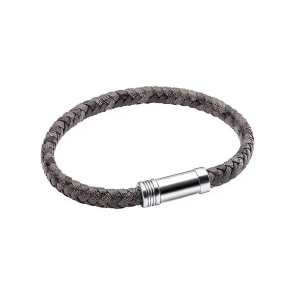 Fred Bennett Bracelet B5276 Fred Bennett Antique Grey Woven Leather Bracelet