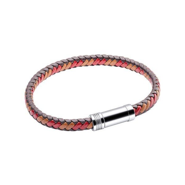 Fred Bennett Bracelet B5278 Multi-Tone Woven Leather Bracelet Magnetic Clasp