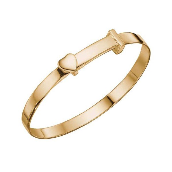 Beginnings Silver Bangle B5387 Heart Motif Expandable Gold Plated Silver Bangle