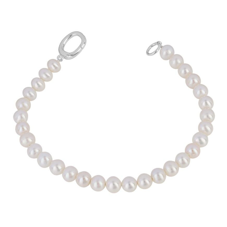 Beginnings Bracelet B5388W White Pearl Charm Bracelet