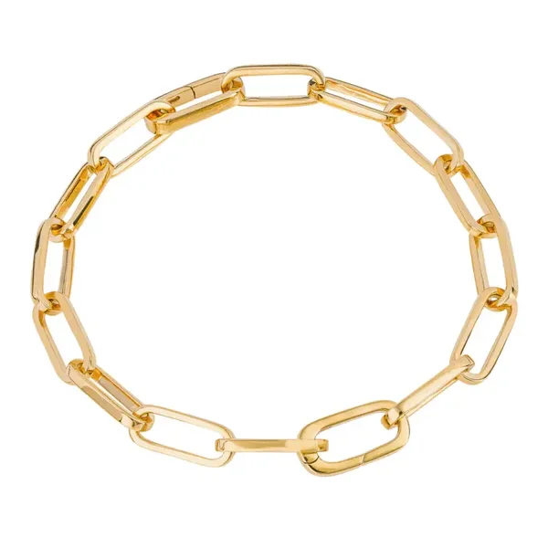 Beginnings Bracelet B5391 Long Link Gold Plated 925 Silver Charm Carrier Bracelet