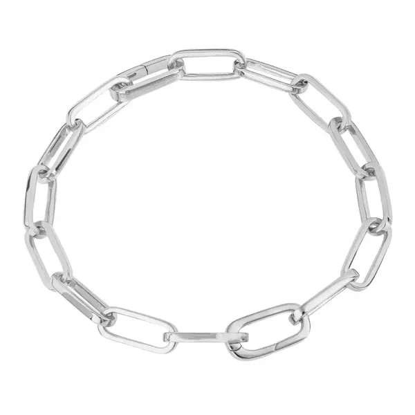 Beginnings Silver Bracealet B5392 Long Link 925 Silver Charm Carrier Bracelet