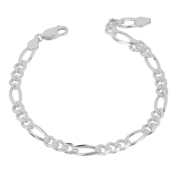 Silver Bracelet B5395 Heavyweight Figaro Chain Bracelet Beginnings