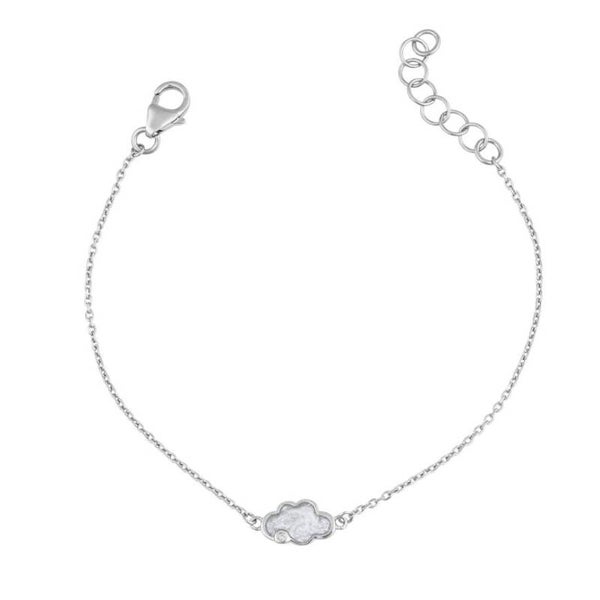D for Diamond Pearlised Enamel Cloud Bracelet with Diamond B5436
