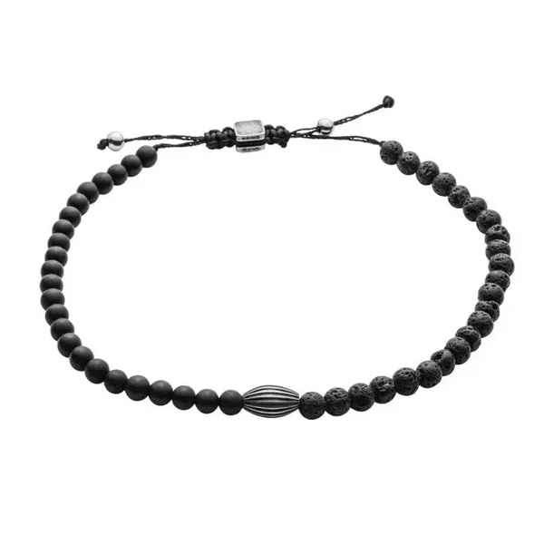 Fred Bennett Bracelet Lava Bead and Onyx Cord Bracelet B5439B