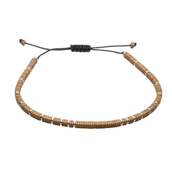 Fred Bennett Black Cord Bracelet with Bronze Hematite B5441