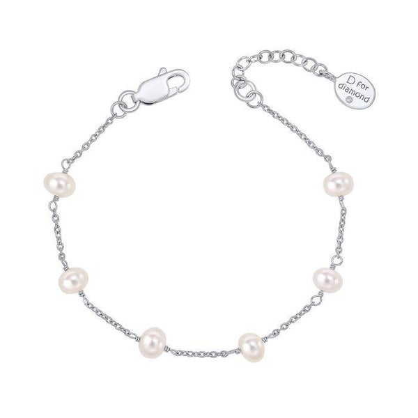 D for Diamond Pearl Station Bracelet with Diamond B5449W
