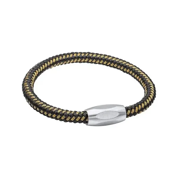Fred Bennett Bracelet Black and Yellow Gold Plated Wire Bracelet B5450