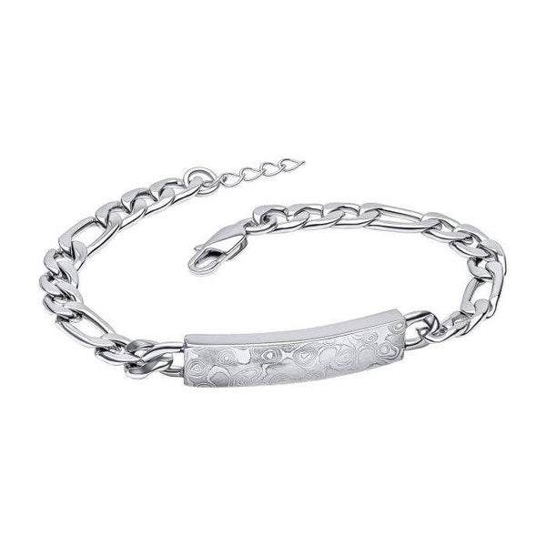 Fred Bennett Bracelet Damascus Steel ID Bar Chain Bracelet B5452