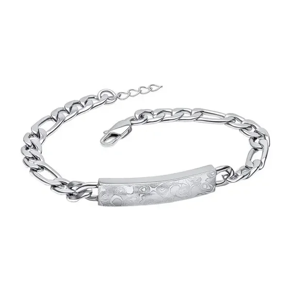 Fred Bennett Bracelet Damascus Steel ID Bar Chain Bracelet B5452