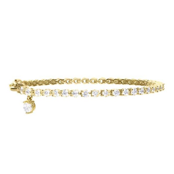 Diamonfire Silver Gold Plated Small Zirconia Charm Tennis Bracelet B5471