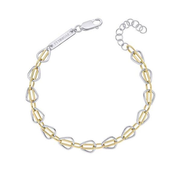 Silver Bracelet B5481 Fiorelli Cage Bar Tennis Bracelet 18ct Gold Plated Detail