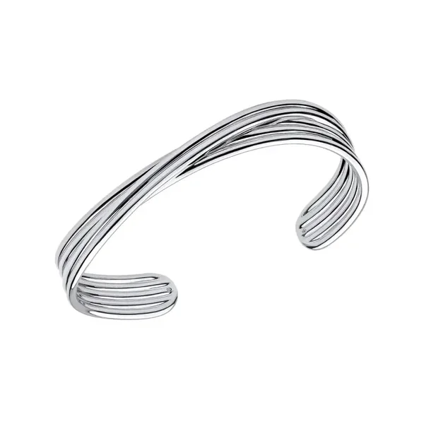 Begienings Silver Bangle Twisted Ridge Cuff Bangle B5487