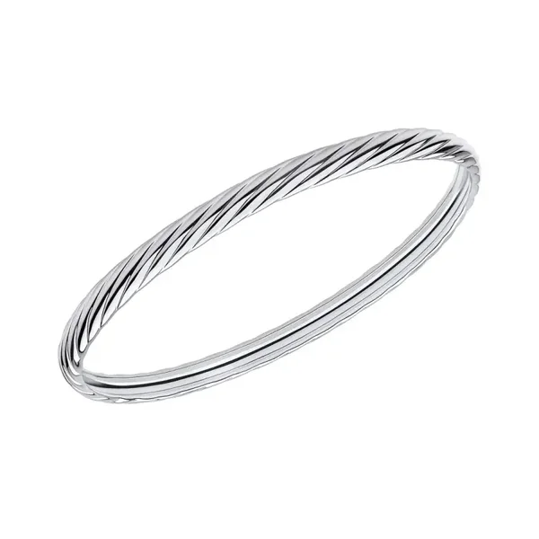 Beginnnings Silver Bangle Twisted Rope Textured Bangle B5494
