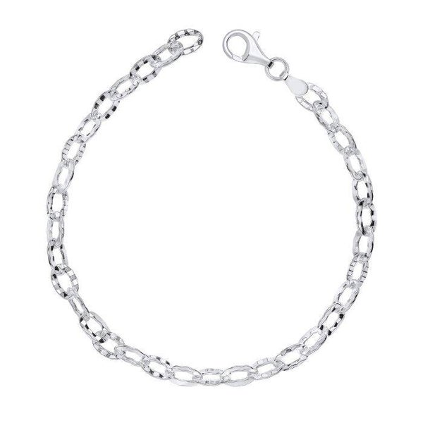 Silver Bracelet B5498 Beginnings Textured Anchor Chain Bracelet