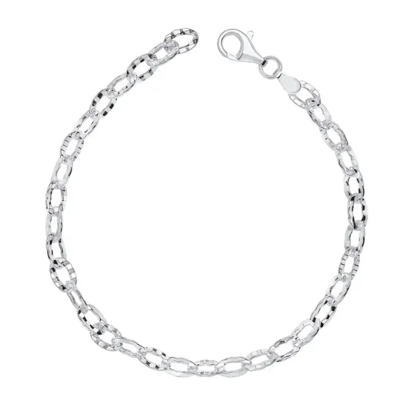 Beginnings Silver Bracelet Textured Anchor Chain Bracelet B5498