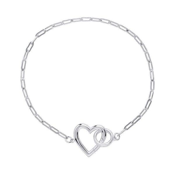 Beginnings Bracelet Heart Connection Silver Chain Bracelet B5501