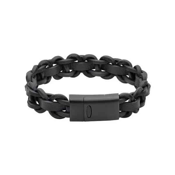 Fred Bennett Bracelet Thick Braided Leather Bracelet B5508