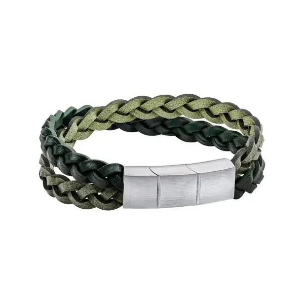 Fred Bennett Bracelet Double Braided Leather Bracelet B5514
